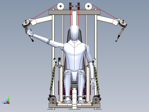 胸部健身器械3D数模图纸 Solidworks设计右视缩略图