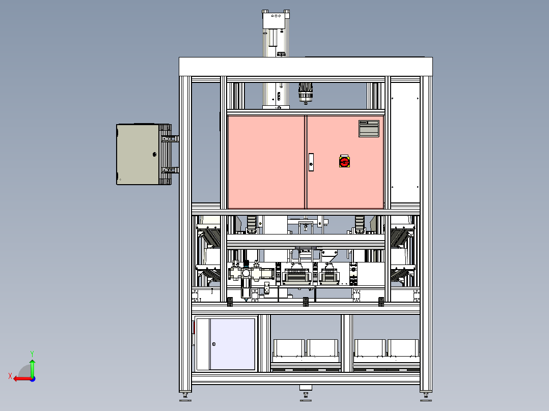 一汽大众奥迪汽车滑轨预装工作站后视图