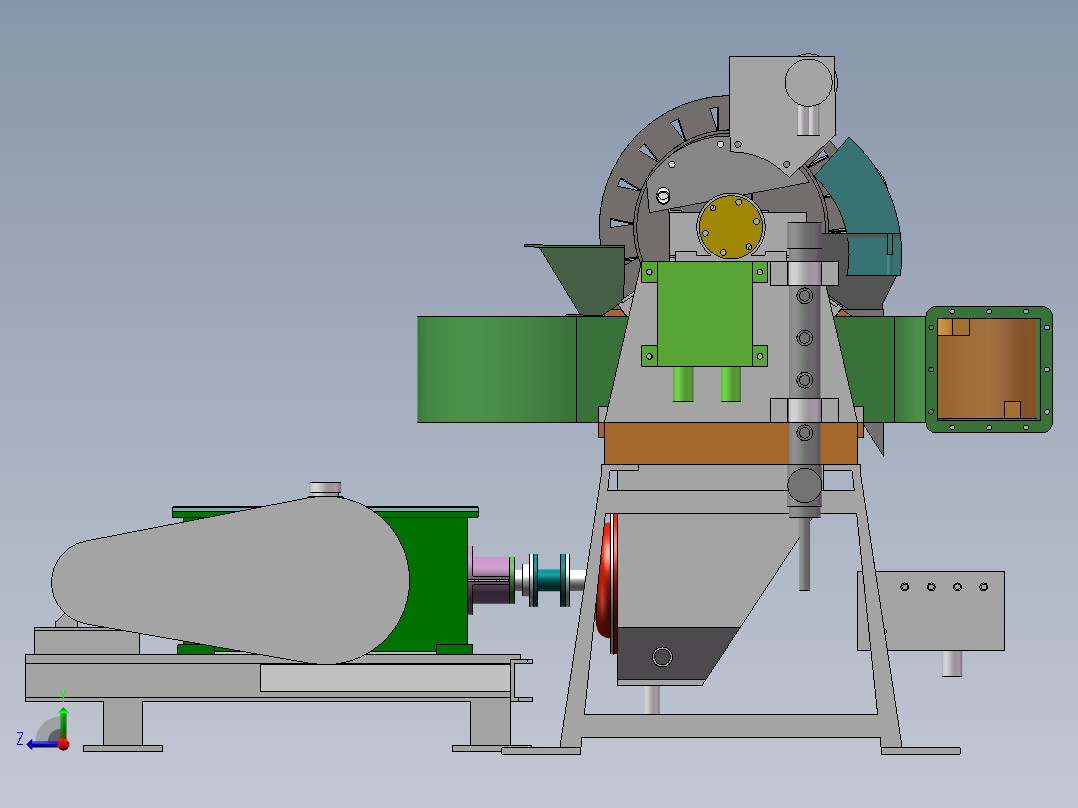 高梯度磁选机sw16可编辑右视图