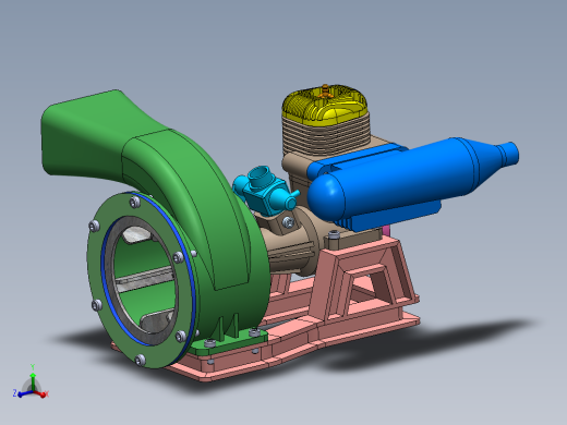 Engine Blower鼓风机3D数模图纸 Solidworks设计