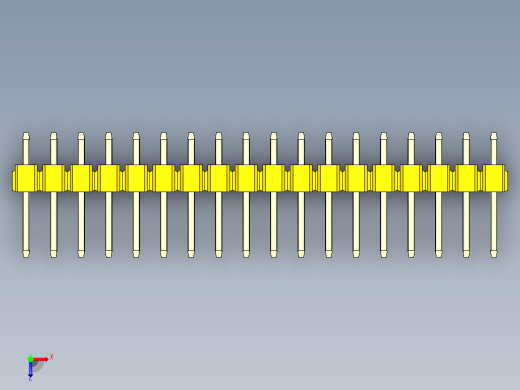 彩色公头100mil（2.54mm）系列-DS1021_yellow_1x18p_100mil_Type1_rev1.0俯视缩略图