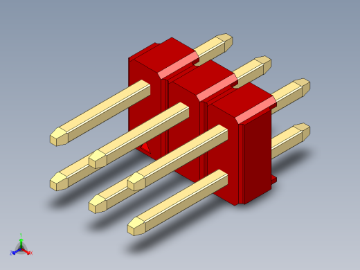 彩色公头100mil（2.54mm）系列-DS1021_red_2x03p_100mil_Type1_rev1.0