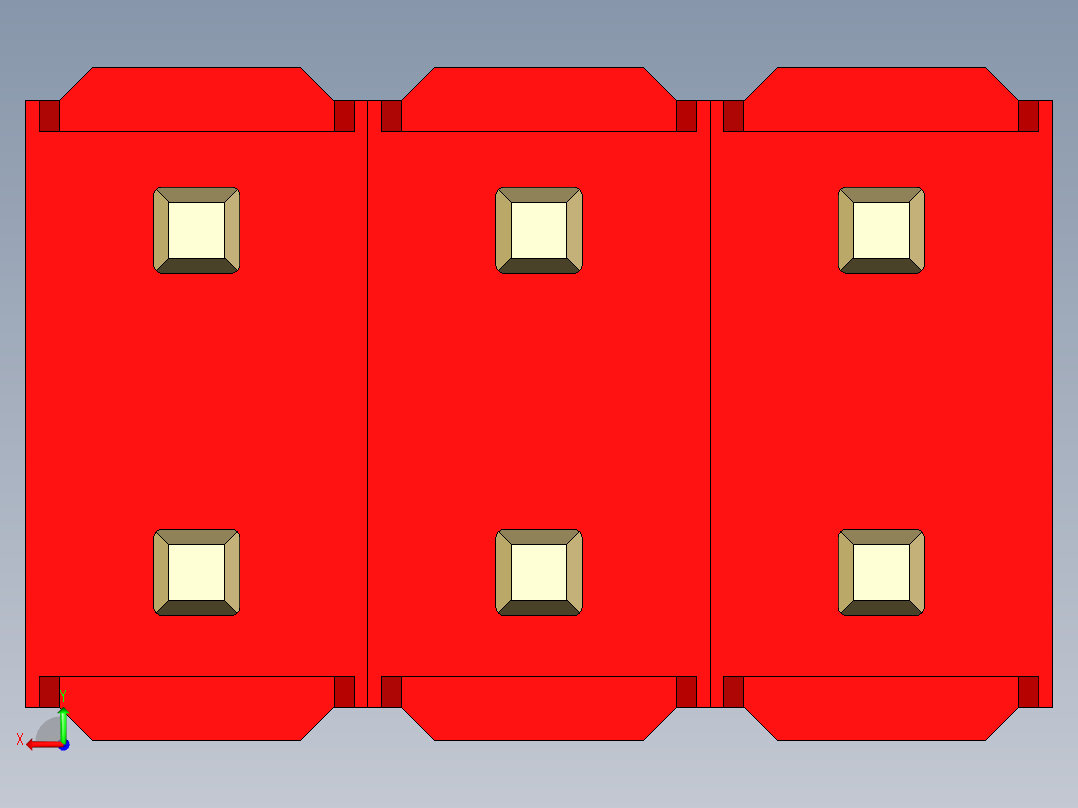 彩色公头100mil（2.54mm）系列-DS1021_red_2x03p_100mil_Type1_rev1.0后视图