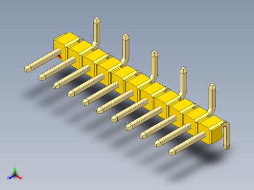 彩色公排针 100mil 2.54mm 系列-DS1022_yellow_11p_100mil_Type_SMT_R2_rev1.0