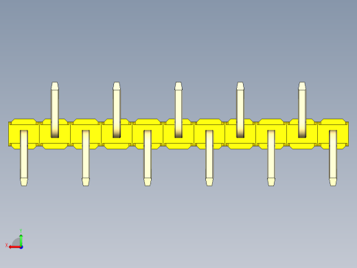 彩色公排针 100mil 2.54mm 系列-DS1022_yellow_11p_100mil_Type_SMT_R2_rev1.0后视缩略图
