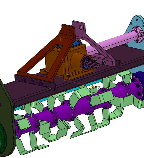 牵引式单轴土地旋耕松土机