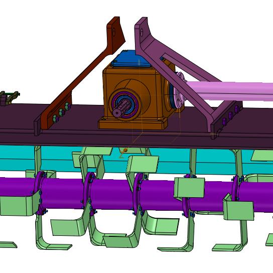 牵引式单轴土地旋耕松土机