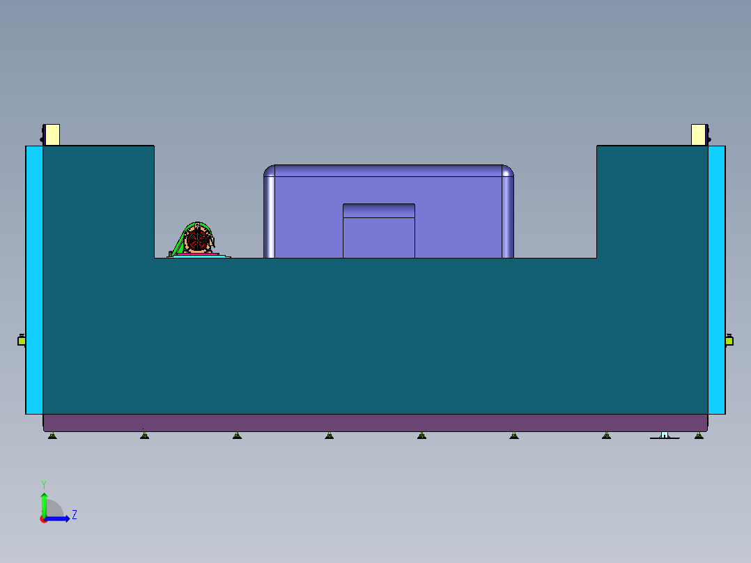 物料放置在传送带干燥机左视图