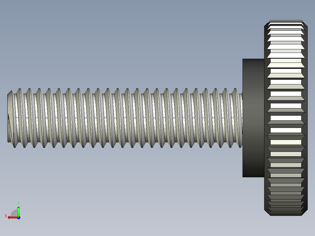 滚花旋钮-Knurled Knob 10-32x0.625x.750.STEP后视图