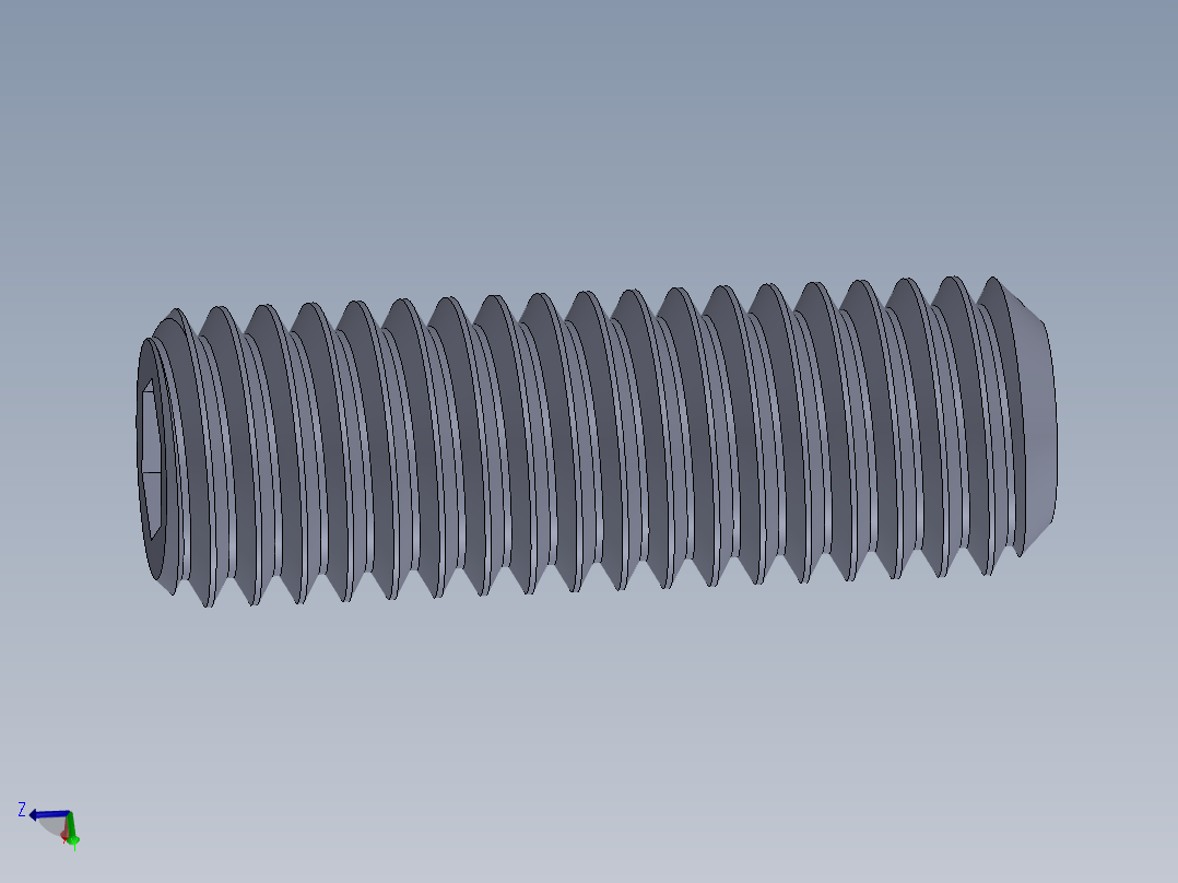 UNC 平头紧定螺钉-UNC SET SCREW 0.500 x1.500.SLDPRT主视图