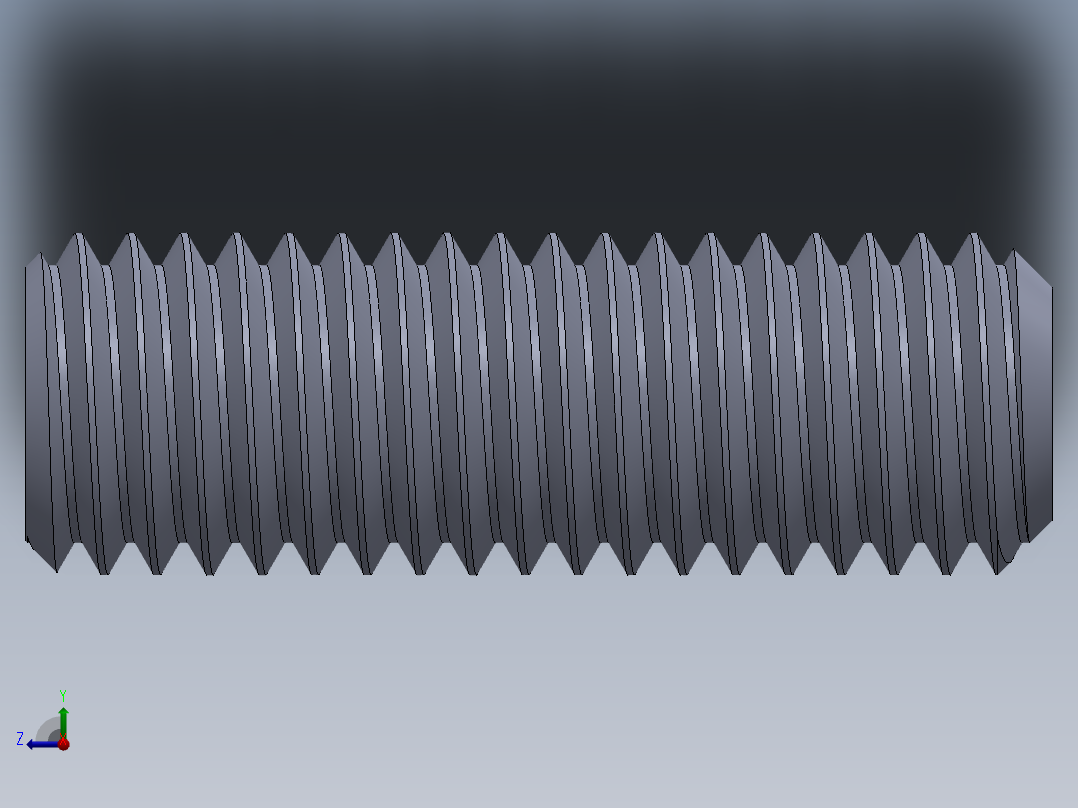 UNC 平头紧定螺钉-UNC SET SCREW 0.500 x1.500.SLDPRT右视图