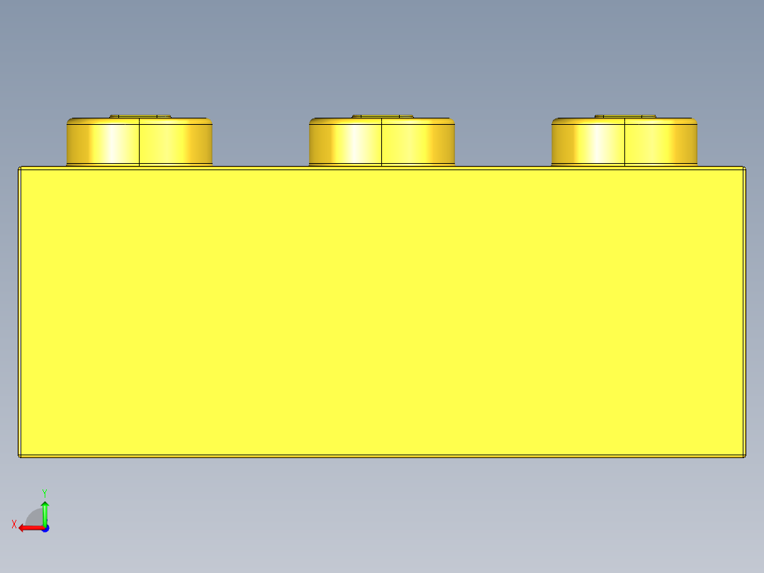 乐高套装 4421基本积木-362224 Bright Yellow Brick 1 x 3.STEP后视图