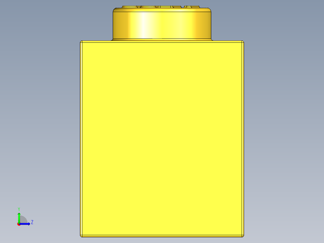 乐高套装 4421基本积木-362224 Bright Yellow Brick 1 x 3.STEP左视图