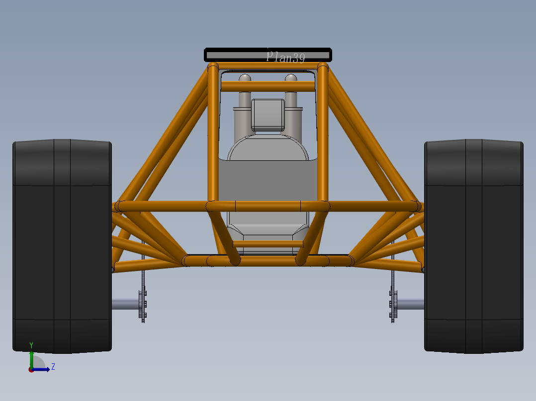 简三角履带钢管车左视图