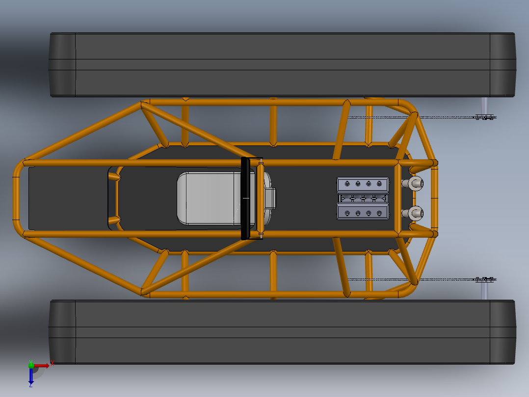 简三角履带钢管车俯视图