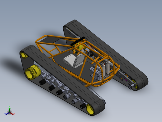 简三角履带钢管车正等轴测缩略图