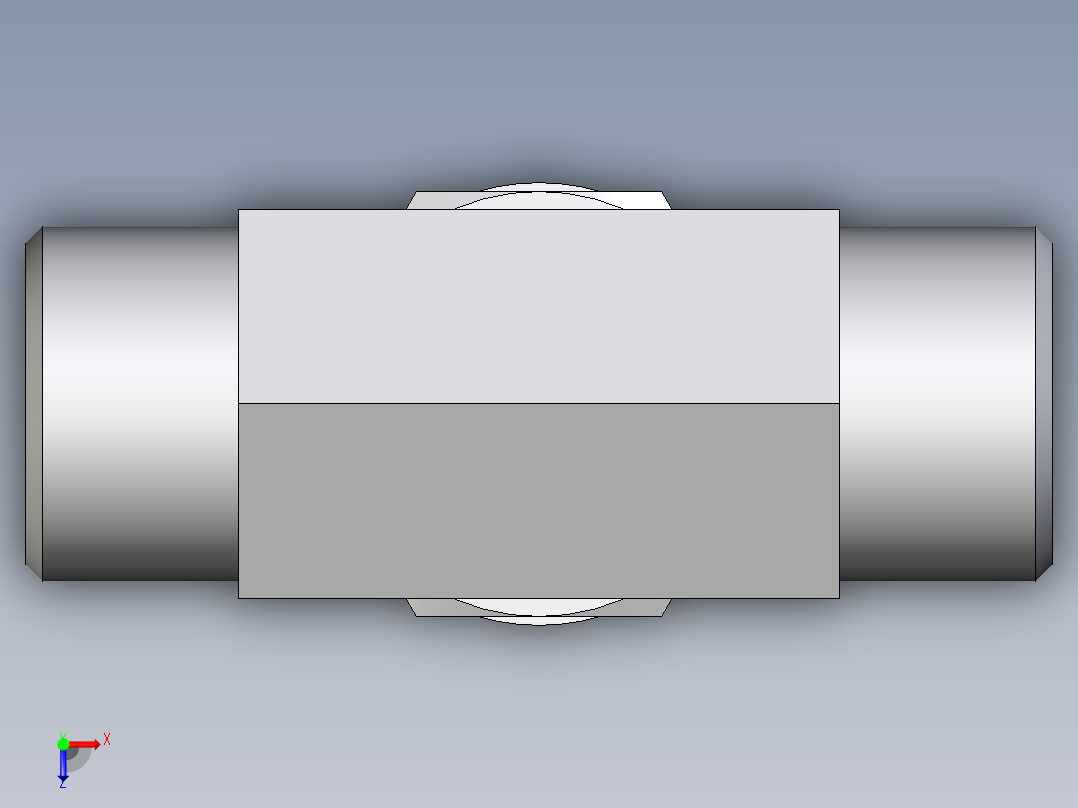 卡套式工业通用硬管接头EO_Adjustable_locknut_branch_tee_TEE12SMOROMDCF俯视图