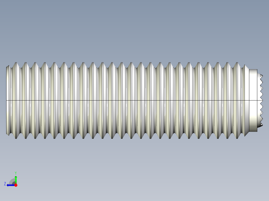 半圓定位珠螺絲(迴轉防止B)2270-3D多系列多零件图纸模型右视图