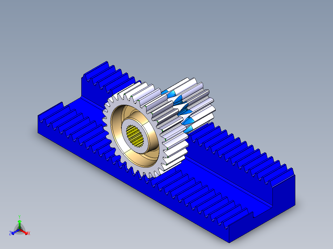 齿轮啮合 (78)正等轴测图