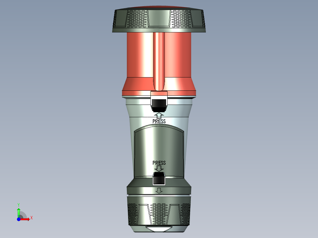 齿式离合器防水接头带参模型SW三维IP67级前视图