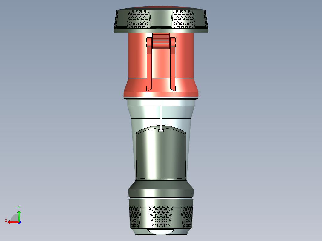 齿式离合器防水接头带参模型SW三维IP67级后视图