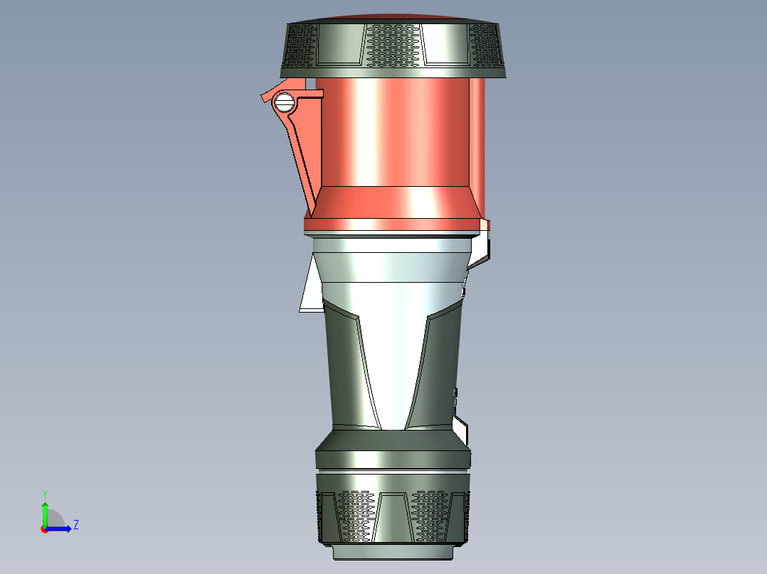 齿式离合器防水接头带参模型SW三维IP67级左视图