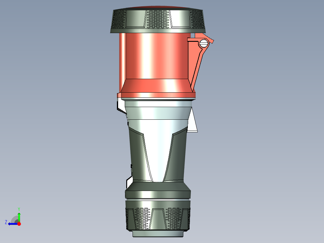 齿式离合器防水接头带参模型SW三维IP67级右视图