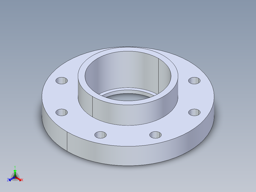 CPVC管件23-Sch80_Flange One-Piece_SOC_9851-040_4in主视图