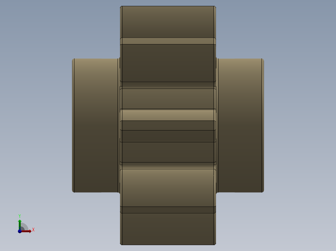 3647 Tan Technic Gear 8 Tooth.SLDPRT前视图