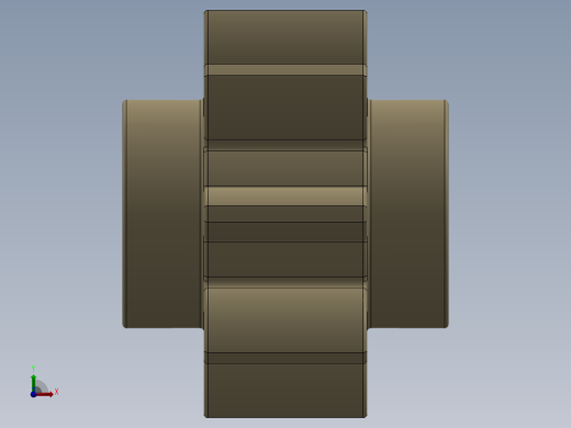 3647 Tan Technic Gear 8 Tooth.SLDPRT前视缩略图