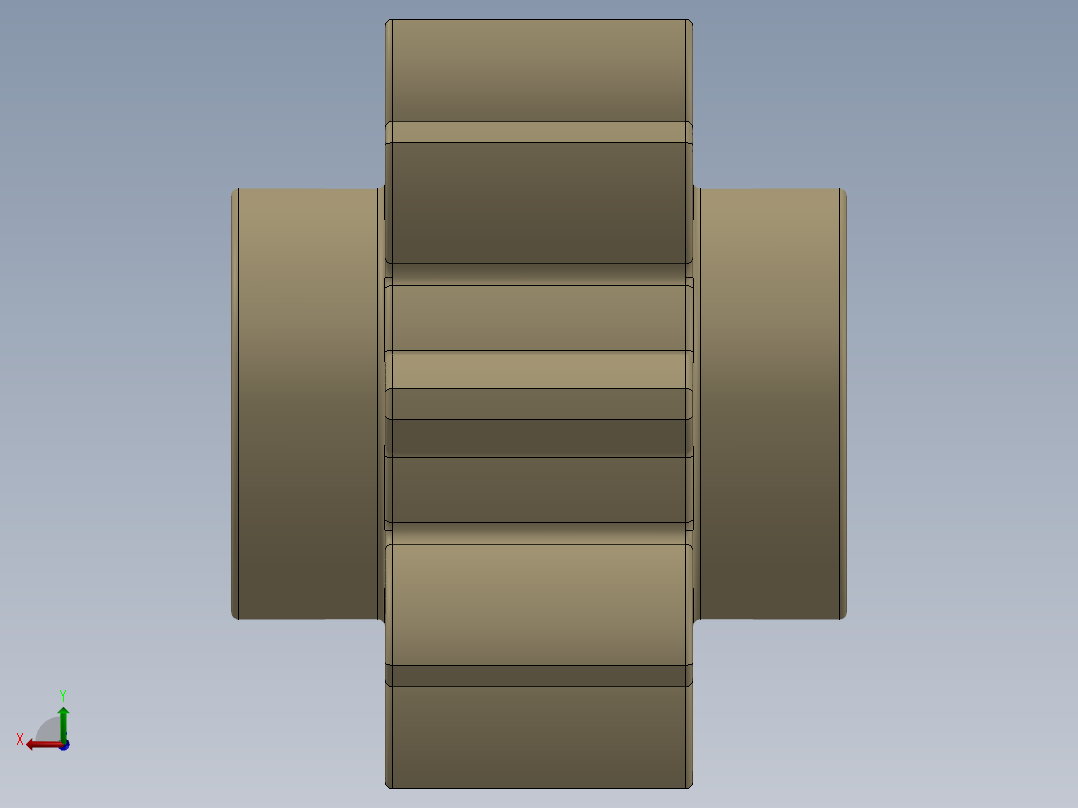 3647 Tan Technic Gear 8 Tooth.SLDPRT后视图