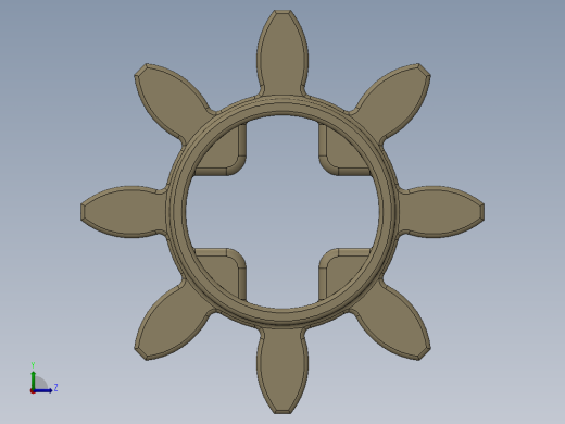 3647 Tan Technic Gear 8 Tooth.SLDPRT左视缩略图