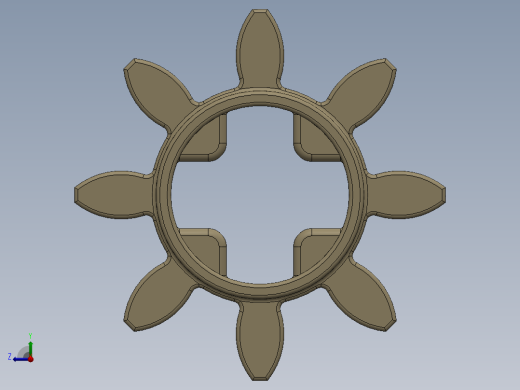 3647 Tan Technic Gear 8 Tooth.SLDPRT右视缩略图