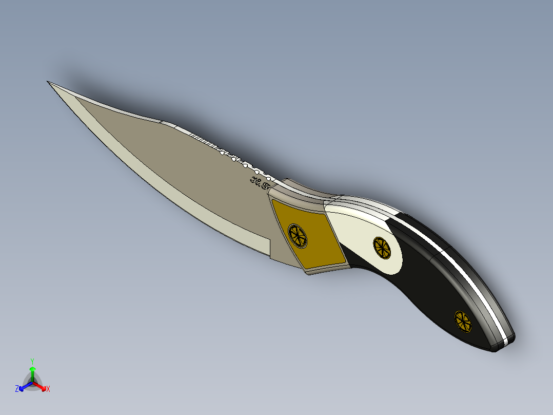 剑、宝剑(140)正等轴测图