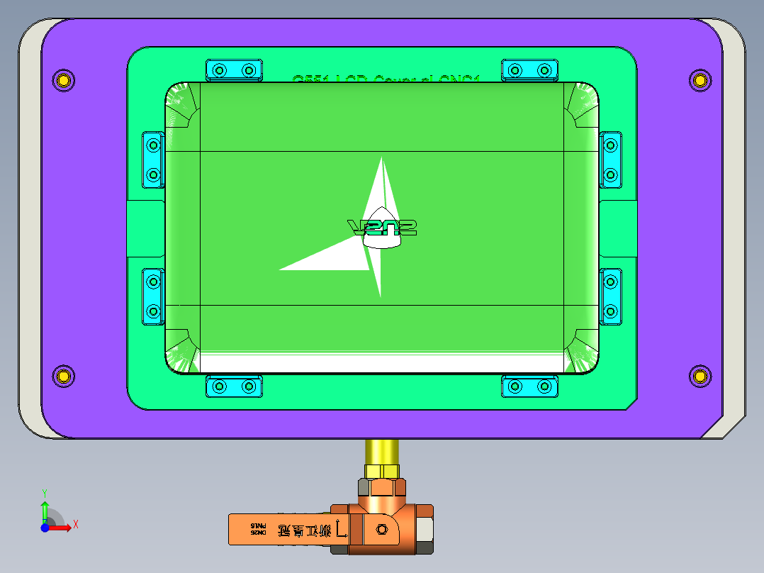 G551-A-笔记本CNC工装夹具三维模型CNC1前视图