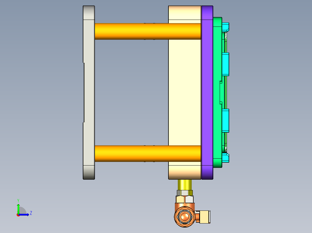 G551-A-笔记本CNC工装夹具三维模型CNC1左视图
