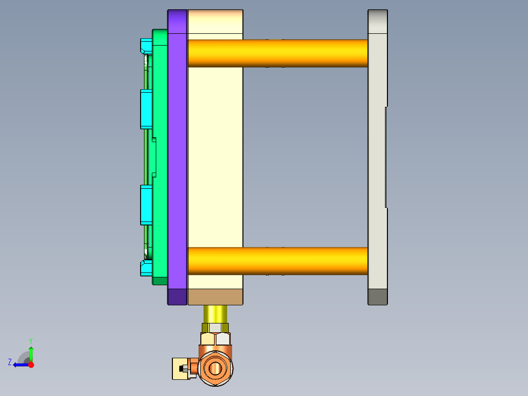G551-A-笔记本CNC工装夹具三维模型CNC1右视图