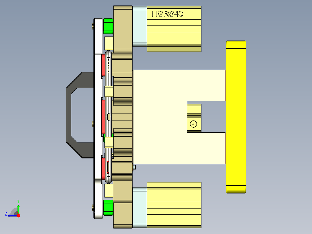 IPAD外壳铣侧孔治具模型右视图