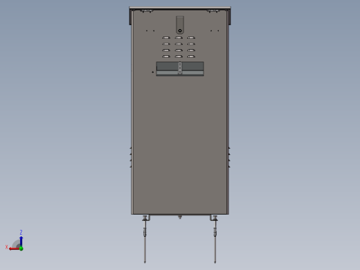家用智能快件箱（顶部投递型）3D模型后视缩略图