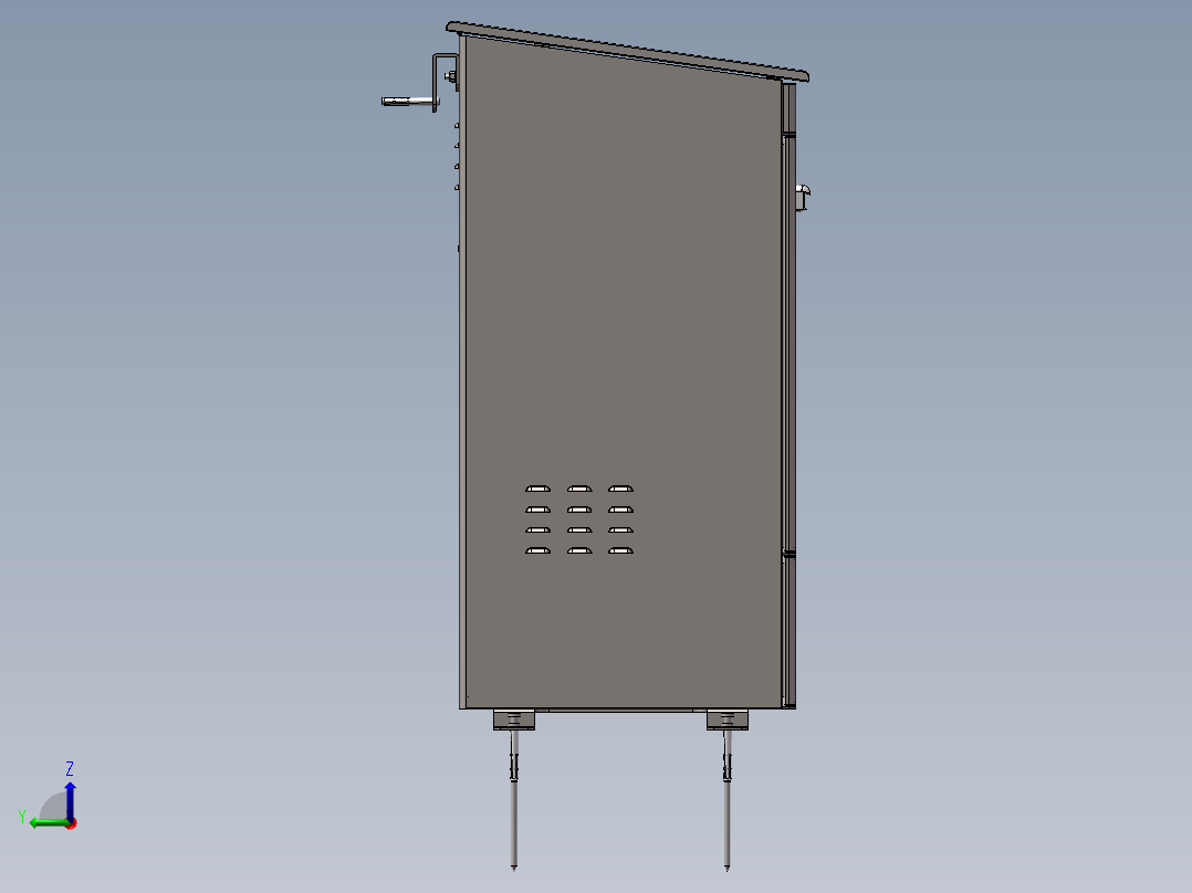 家用智能快件箱（顶部投递型）3D模型左视图
