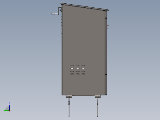 家用智能快件箱（顶部投递型）3D模型左视缩略图