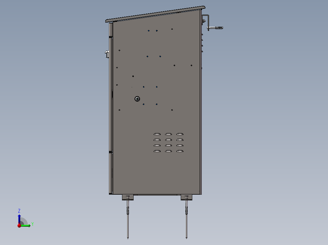 家用智能快件箱（顶部投递型）3D模型右视图