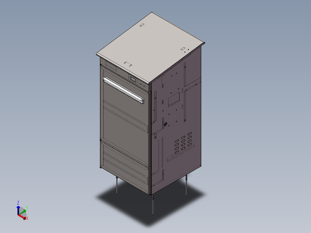 家用智能快件箱（顶部投递型）3D模型正等轴测图