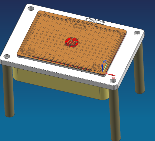 冲压件外壳铣LGGO+凹槽治具模型