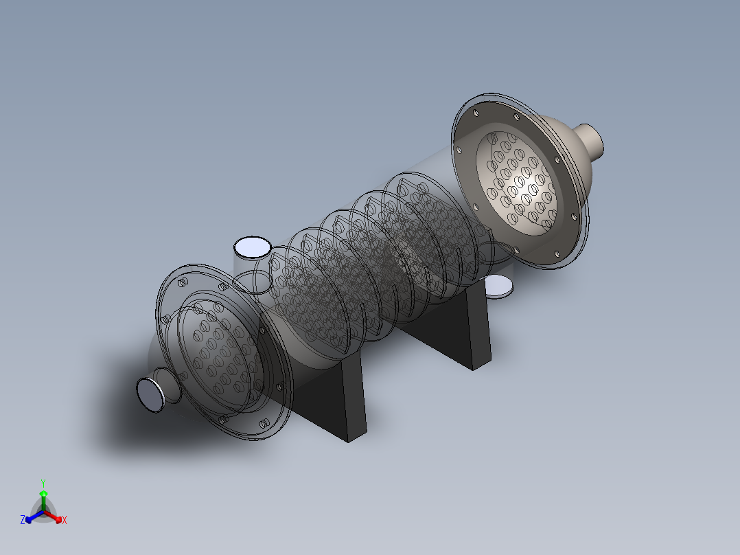 A0002458-壳管式热交换器正等轴测图