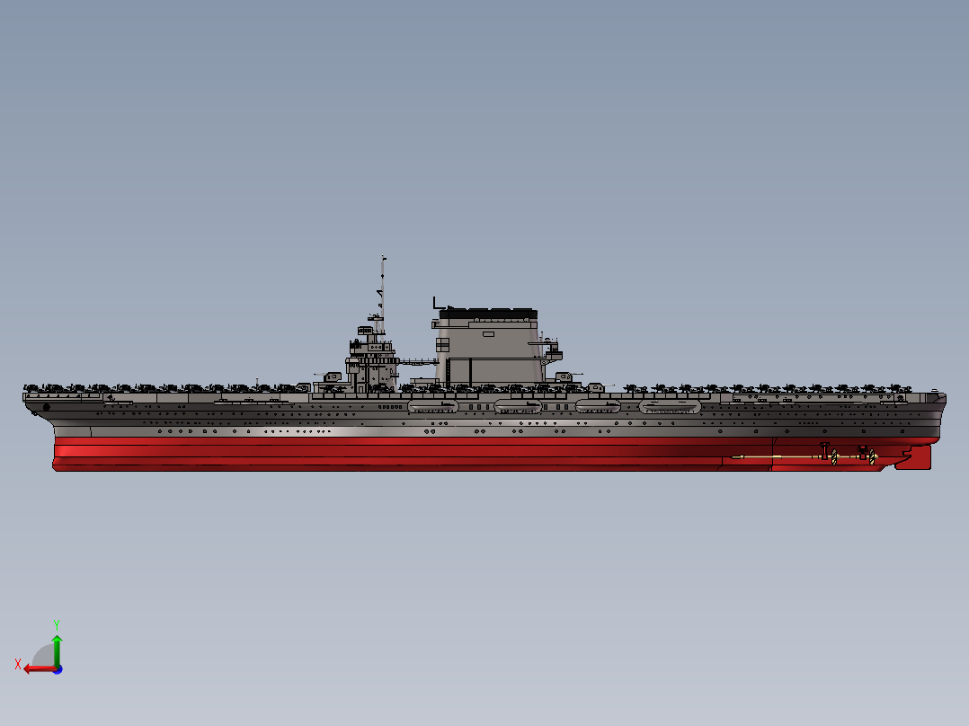 列克星敦号航空母舰后视图