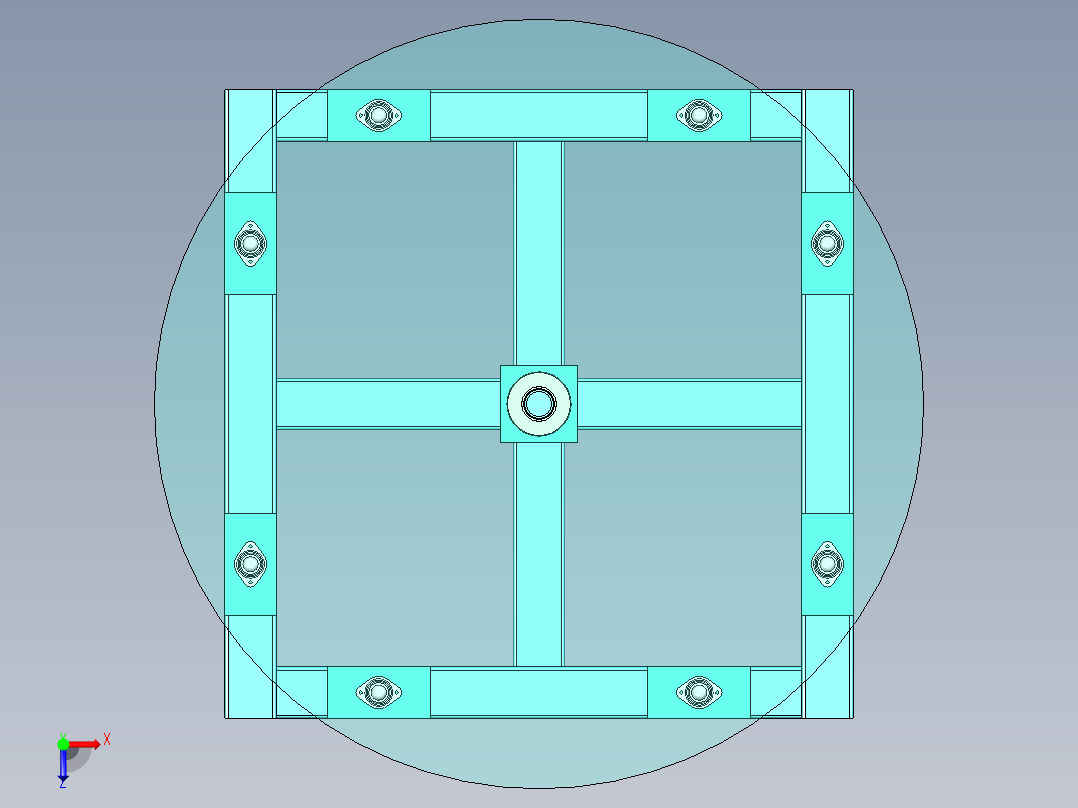 放钢带支架俯视图