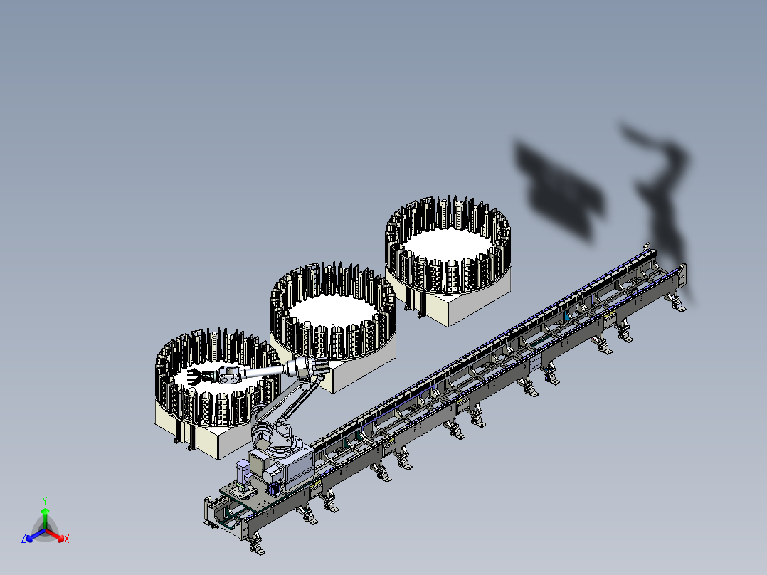 上下料机械手与物料台组合