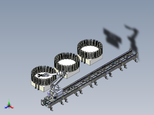 上下料机械手与物料台组合
