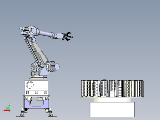 上下料机械手与物料台组合后视缩略图